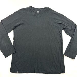 QÔR Mens Cotton Baselayer V Long Sleeve Shirt Black